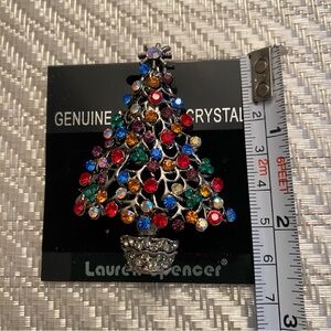 Lauren Spencer Genuine Austrian Crystal Christmas Tree Brooch Pin
